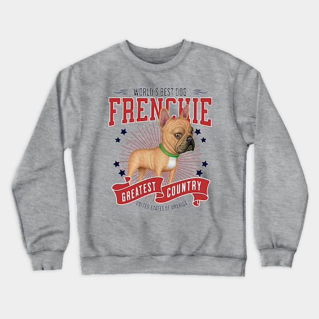 French Bulldog USA Crewneck Sweatshirt by Danny Gordon Art